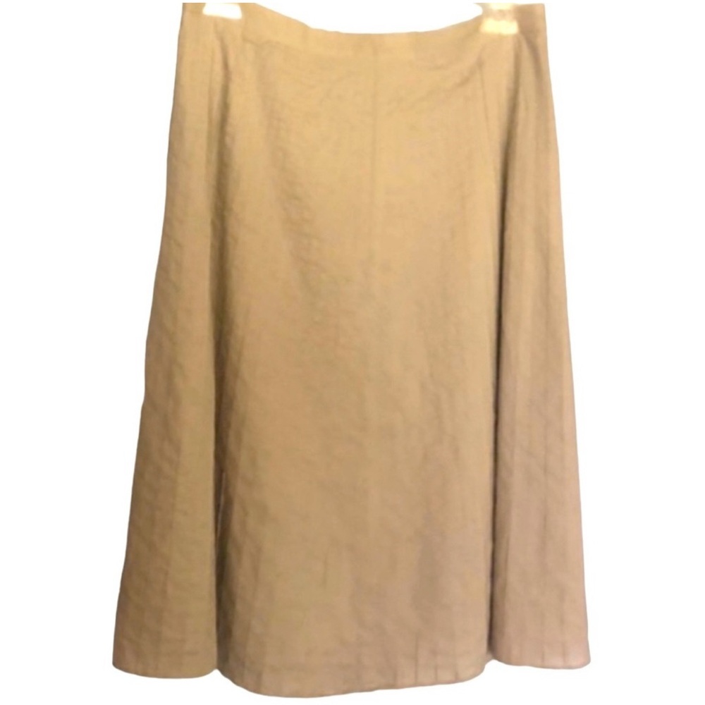 Think Tank Beige Pleated A-Line Midi Skirt Size 6 embroidery Sunburst style - Picture 4 of 10